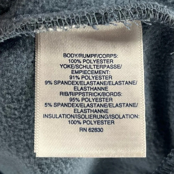 Lands' End Jacket Mens Size L 42-44 Puffer Fleece Lined Hoodie Full Zip Blue - Picture 8 of 11